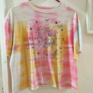 Cropped Tie-Dye Astrology T-Shirt